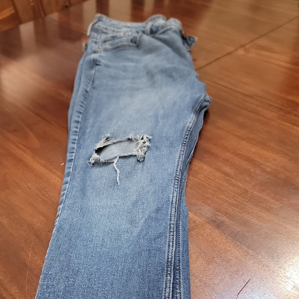 Old Navy Blue Rockstar Super Skinny Distressed Jeans